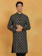 Vastramay Men's Black Cotton Blend Kurta